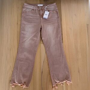 Vervet Blue Flare Distressed Bootcut Jeans Light Pink Size 30 NWT